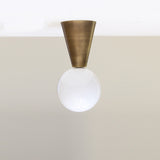 One-Light Cone and Globe Flush Mount Ceiling Light