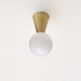 One-Light Cone and Globe Flush Mount Ceiling Light