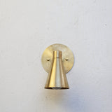 One-Light Cone Shade Wall Sconce in Solid Brass