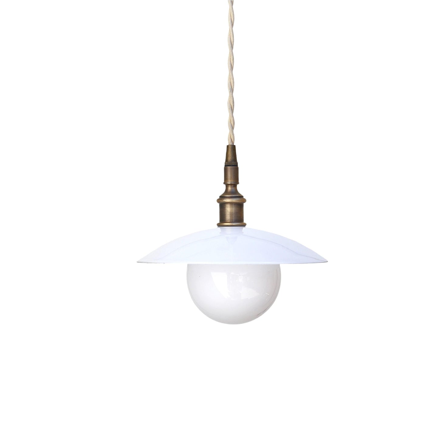 One-Light Cord Pendant with Opal Glass Cone Shade