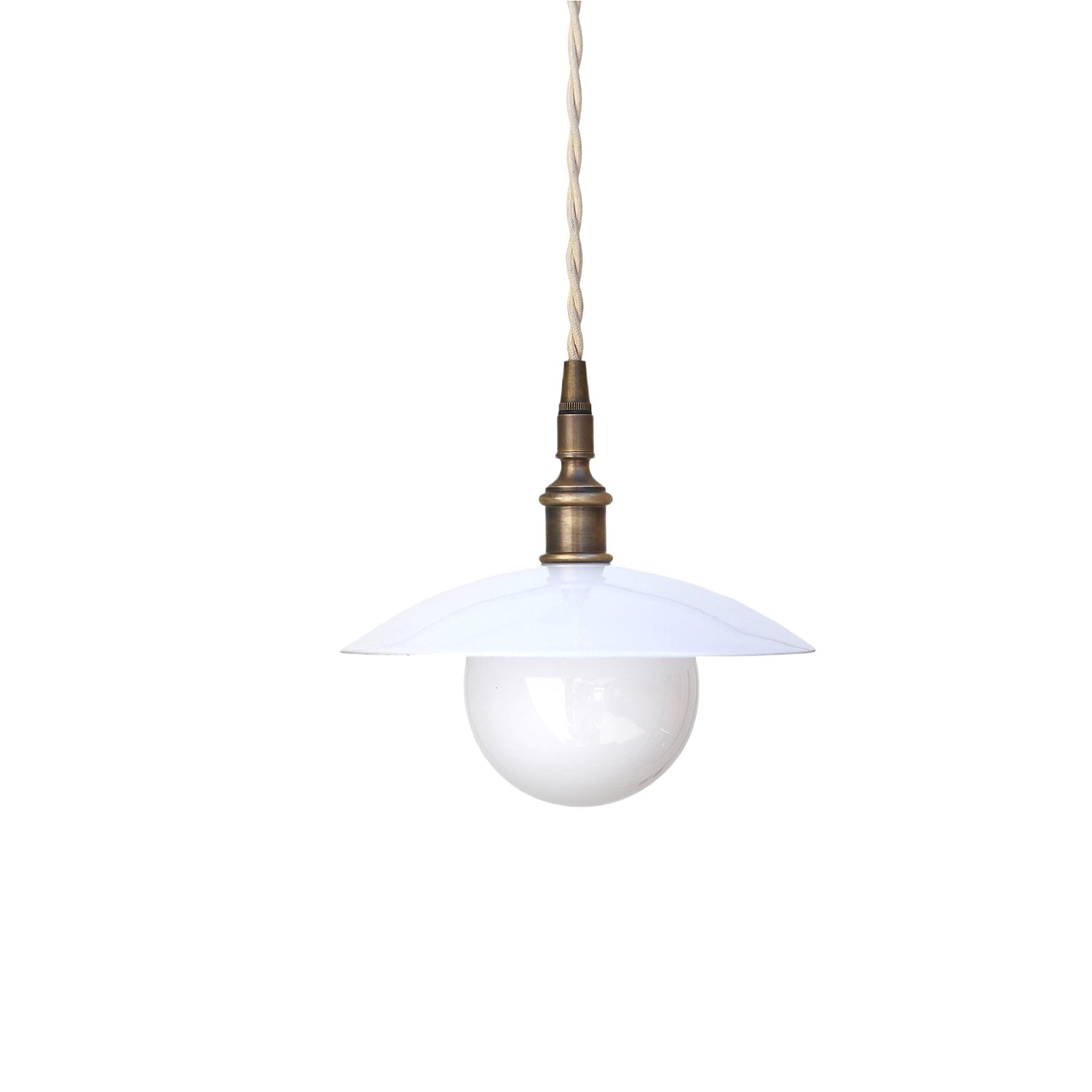 One-Light Cord Pendant with Opal Glass Cone Shade