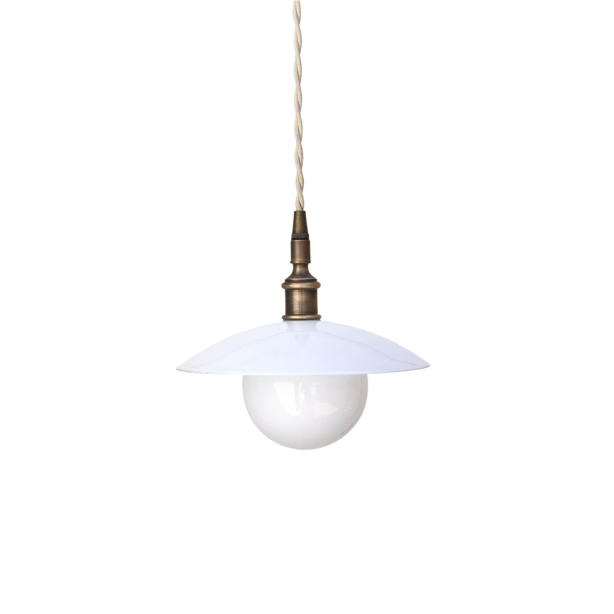 One-Light Cord Pendant with Opal Glass Cone Shade