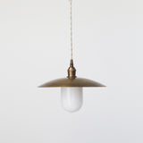 One-Light Cord Pendant with Twelve-Inch Brass Disc Shade