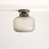 One-Light Cut Glass Flush Mount Ceiling Light