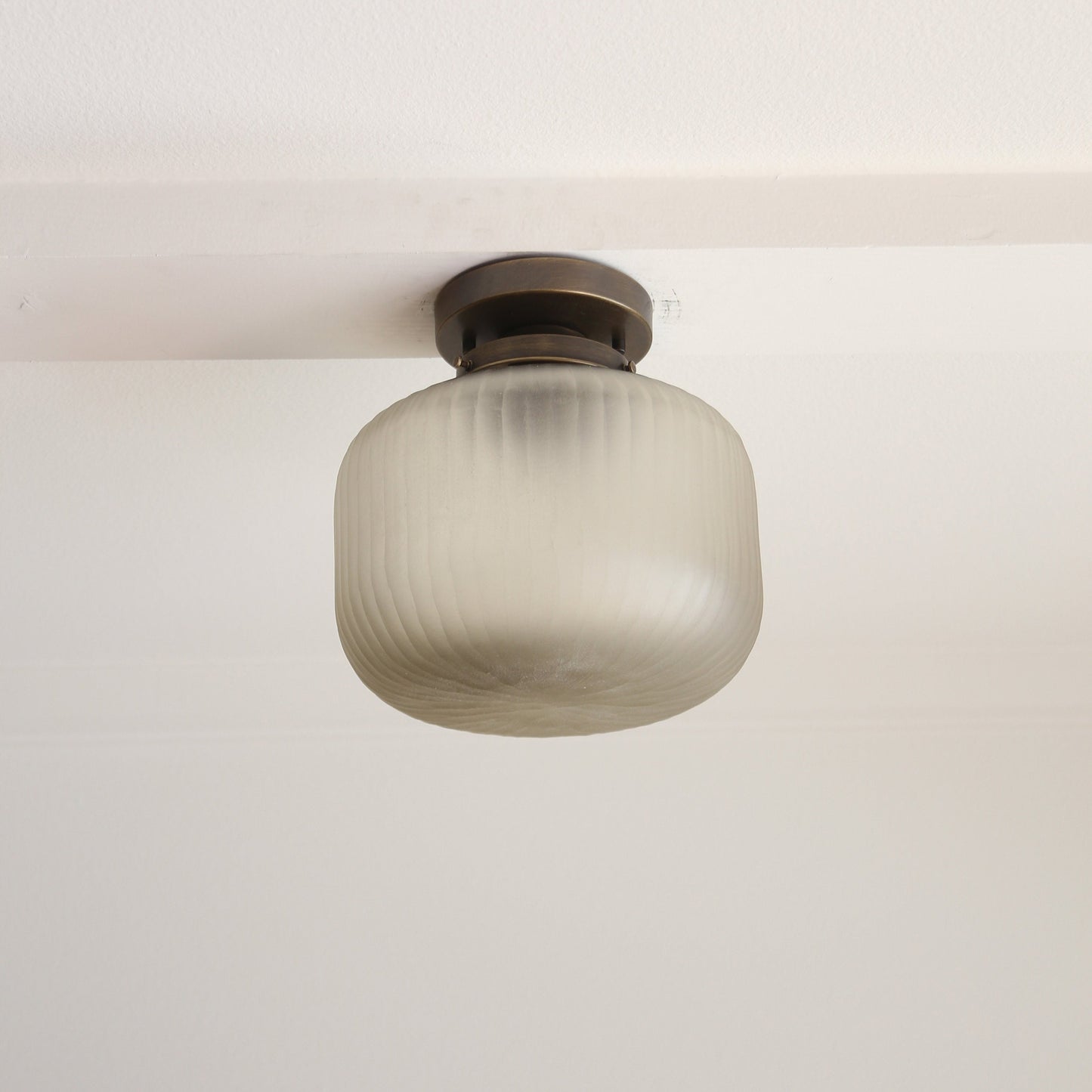 One-Light Cut Glass Flush Mount Ceiling Light