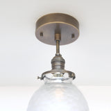 One-Light Cut Glass Globe Semi-Flush Mount Ceiling Light