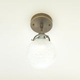 One-Light Cut Glass Globe Semi-Flush Mount Ceiling Light
