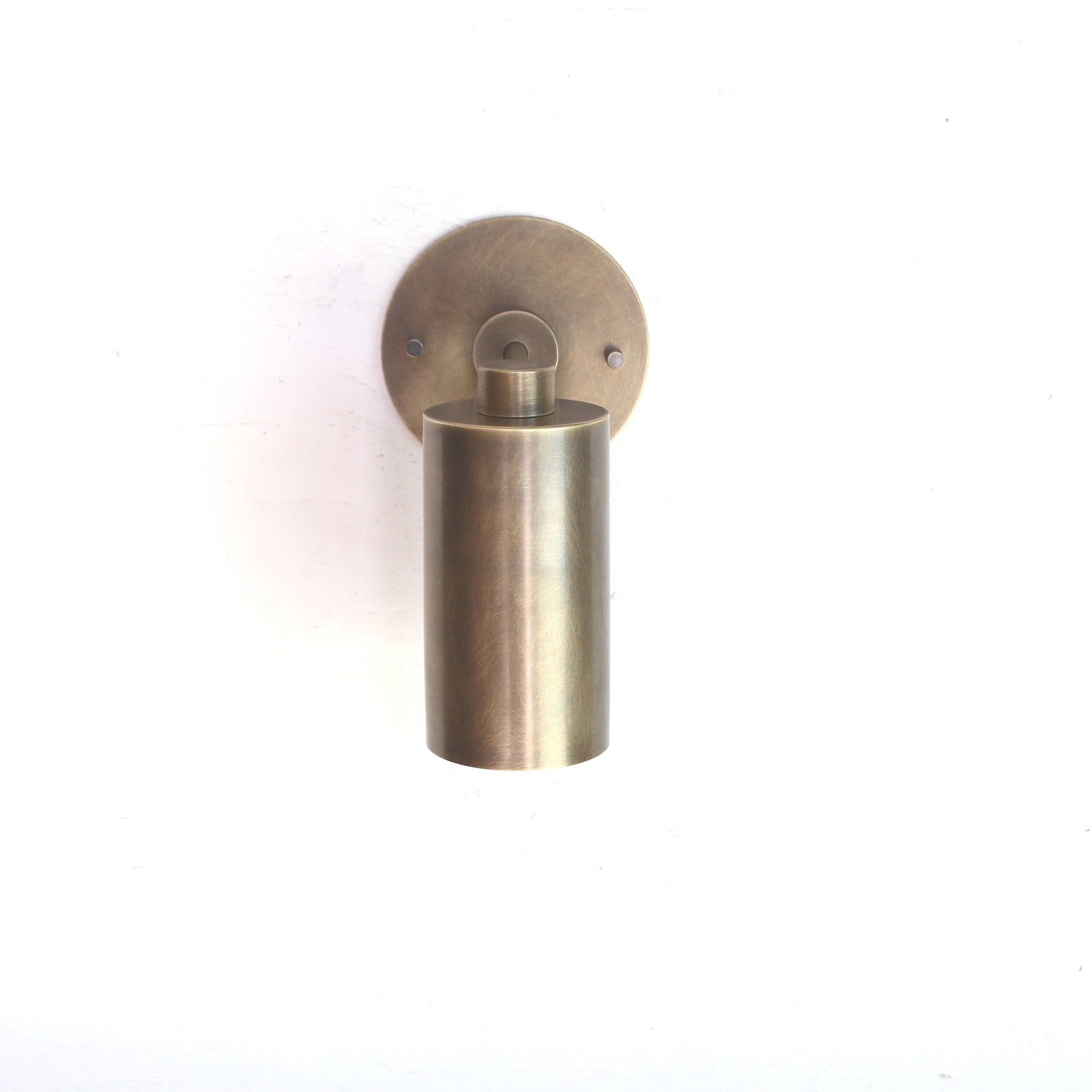 One-Light Cylinder Wall Sconce in Solid Brass