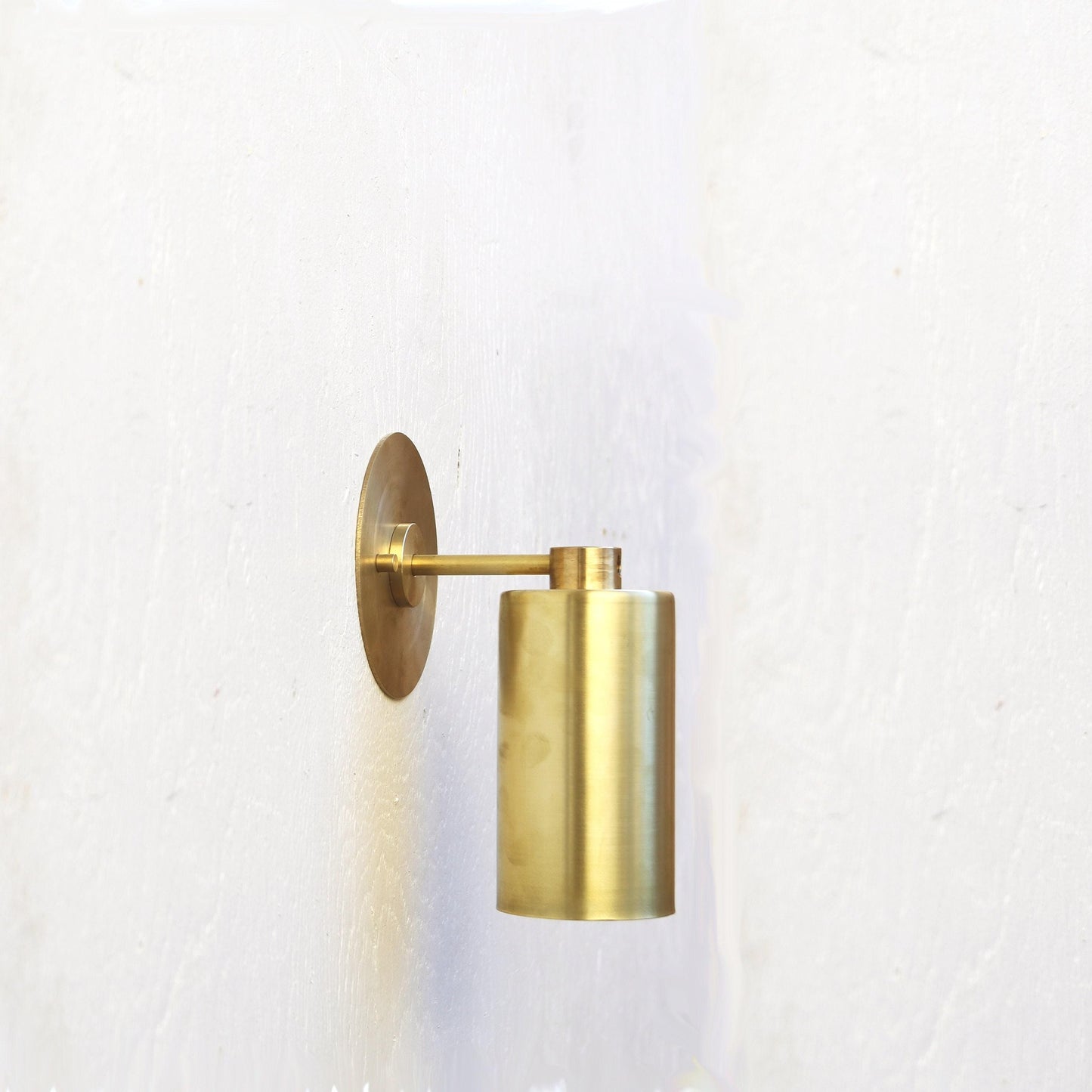 One-Light Cylinder Wall Sconce in Solid Brass
