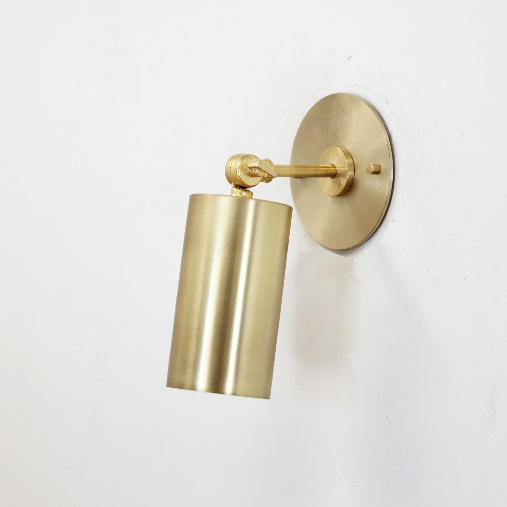 One-Light Cylinder Wall Sconce in Solid Brass