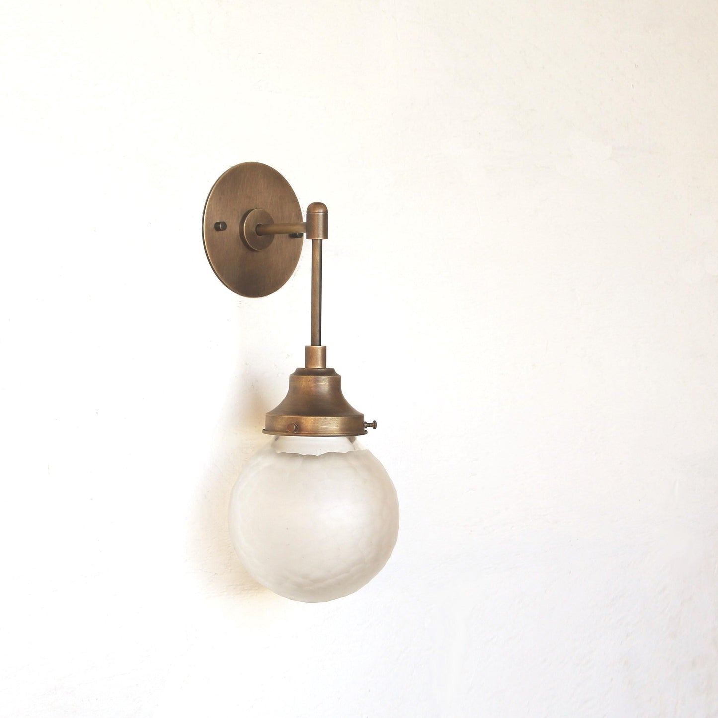 One-Light Diamond-Cut Glass Globe Wall Sconce