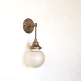 One-Light Diamond-Cut Glass Globe Wall Sconce