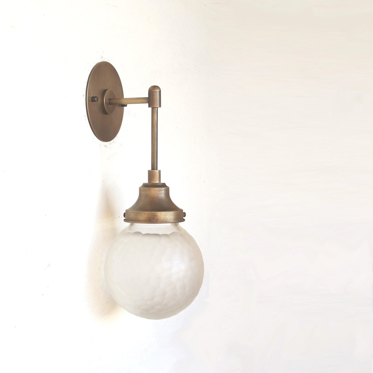 One-Light Diamond-Cut Glass Globe Wall Sconce