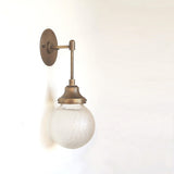 One-Light Diamond-Cut Glass Globe Wall Sconce