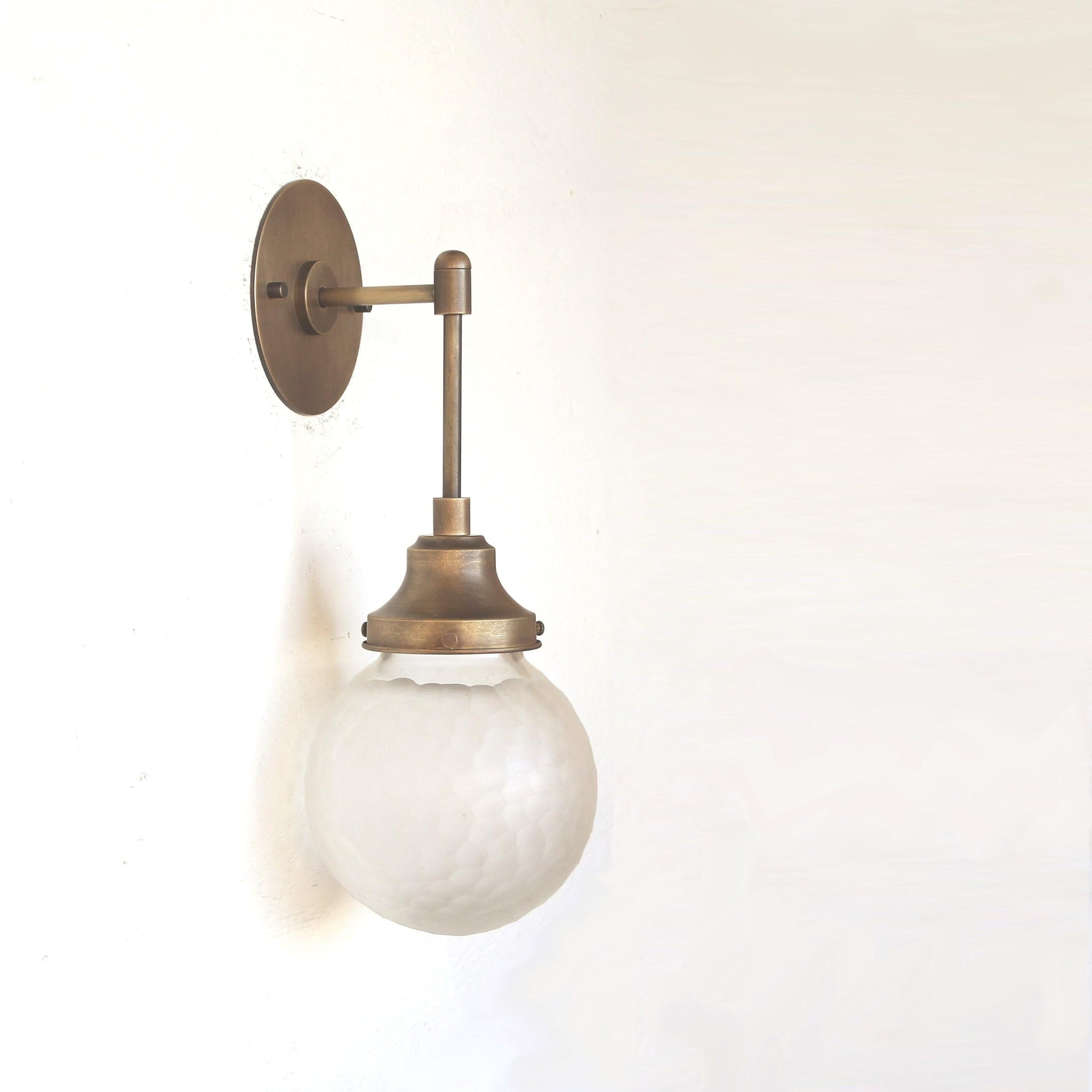 One-Light Diamond-Cut Glass Globe Wall Sconce