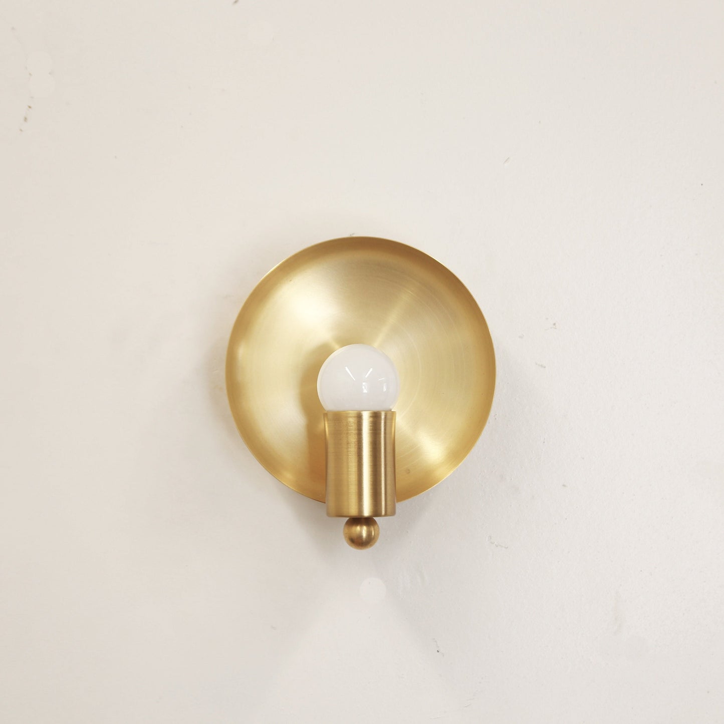 One-Light Dished Brass Reflector Wall Sconce