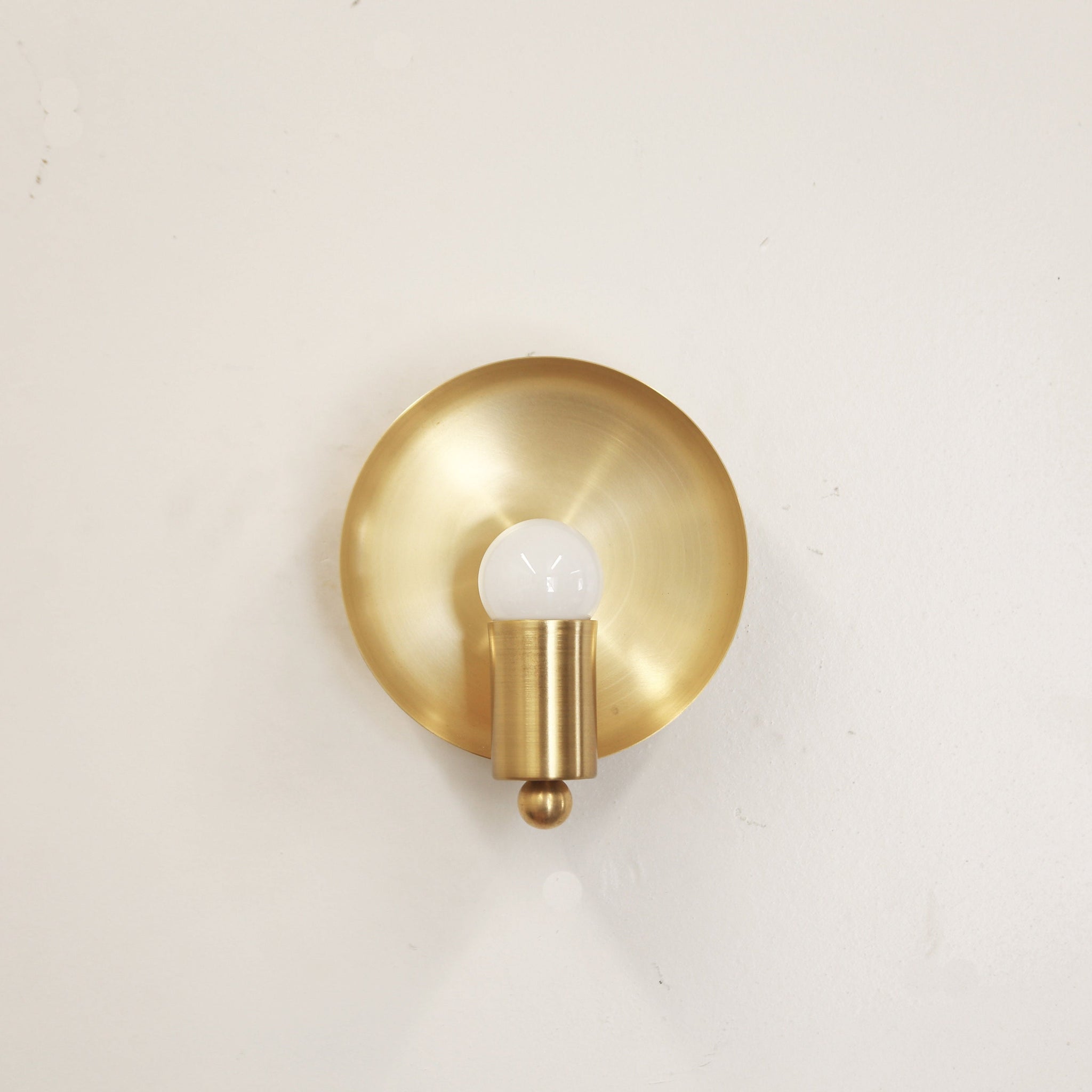 One-Light Dished Brass Reflector Wall Sconce