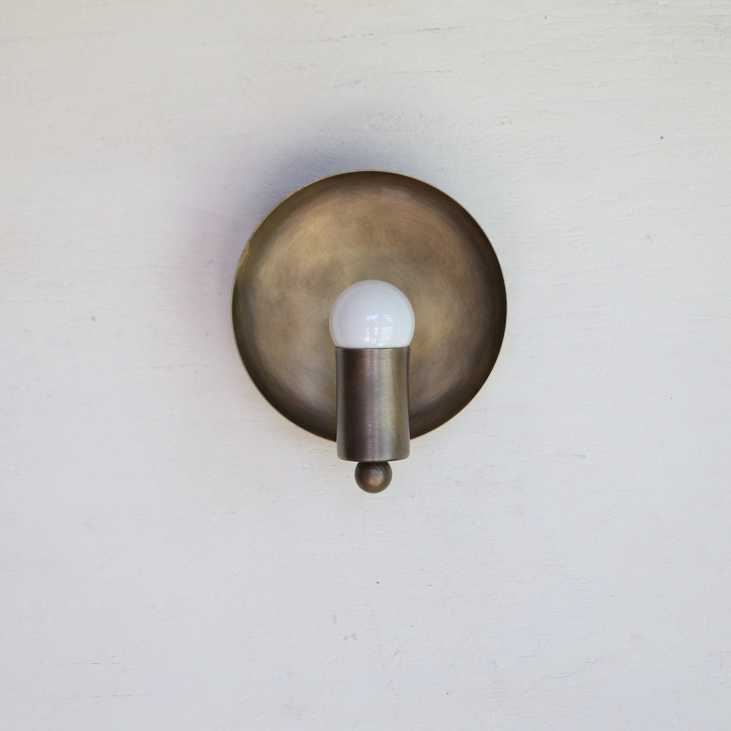 One-Light Dished Brass Reflector Wall Sconce