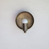 One-Light Dished Brass Reflector Wall Sconce