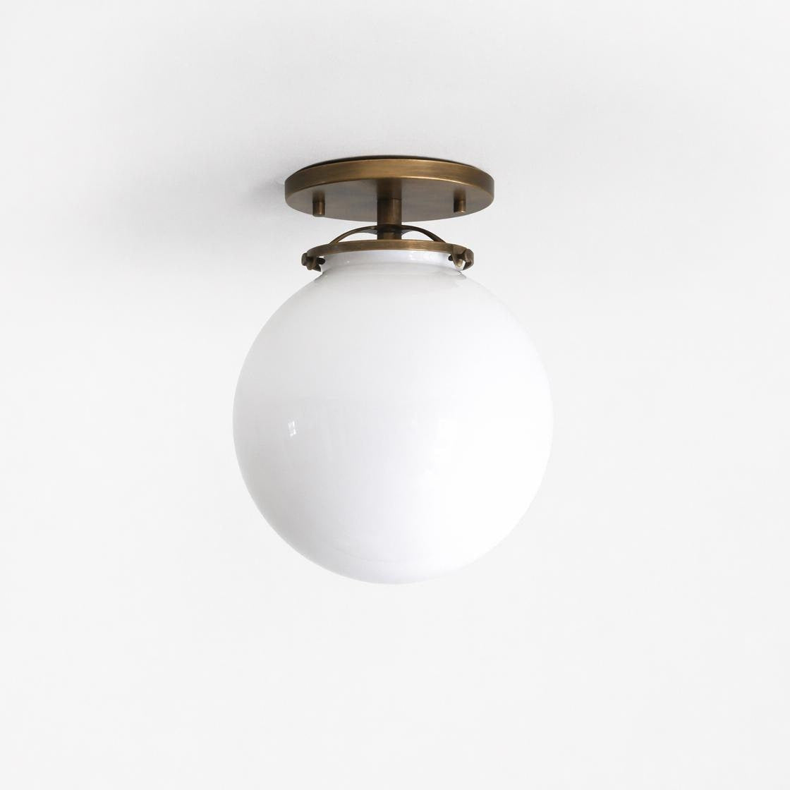 One-Light Eight-Inch Opal Globe Flush Mount Ceiling Light