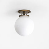 One-Light Eight-Inch Opal Globe Flush Mount Ceiling Light