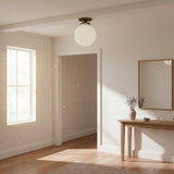 One-Light Eight-Inch Opal Globe Flush Mount Ceiling Light