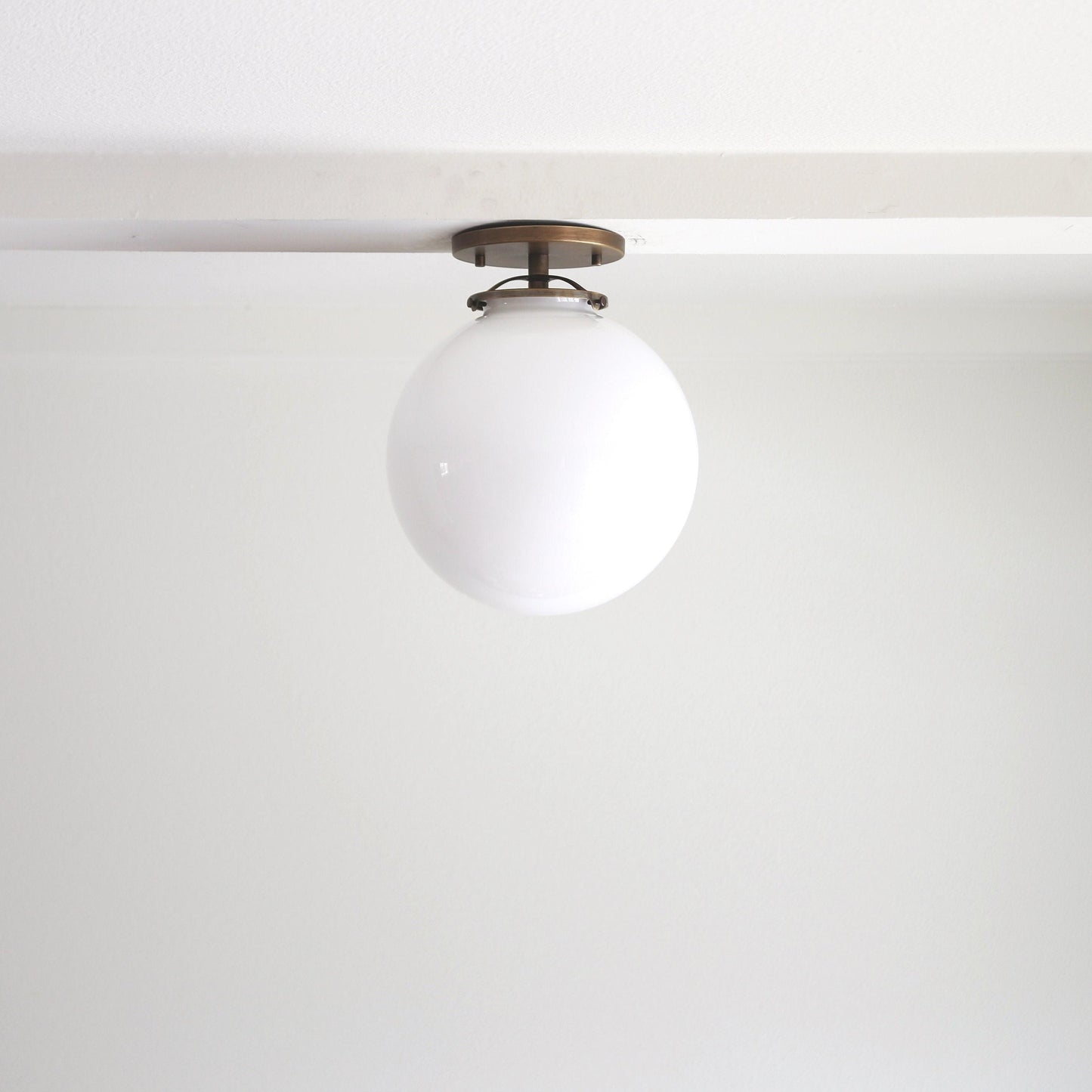 One-Light Eight-Inch Opal Globe Flush Mount Ceiling Light