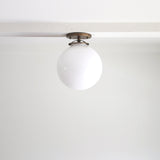 One-Light Eight-Inch Opal Globe Flush Mount Ceiling Light