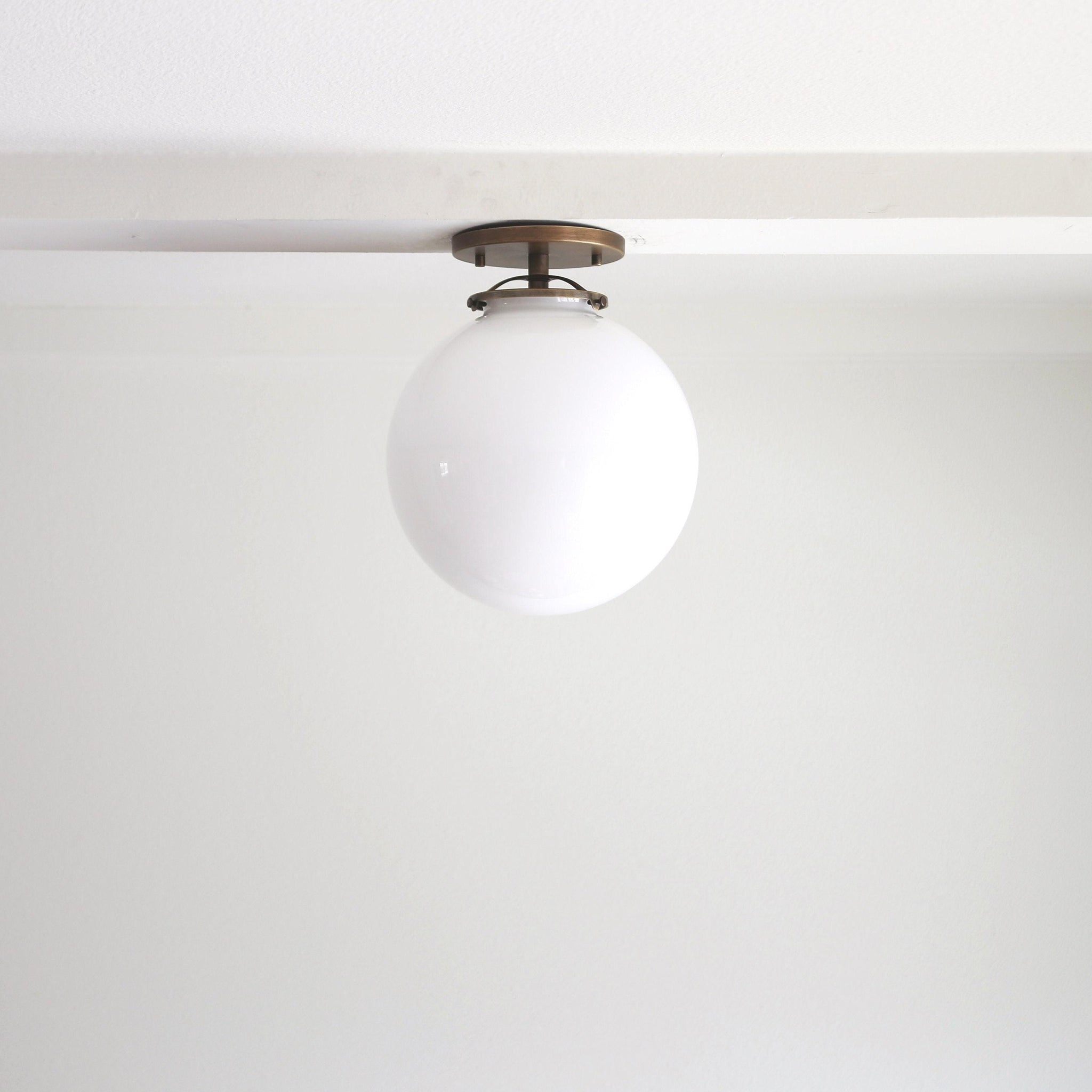 One-Light Eight-Inch Opal Globe Flush Mount Ceiling Light