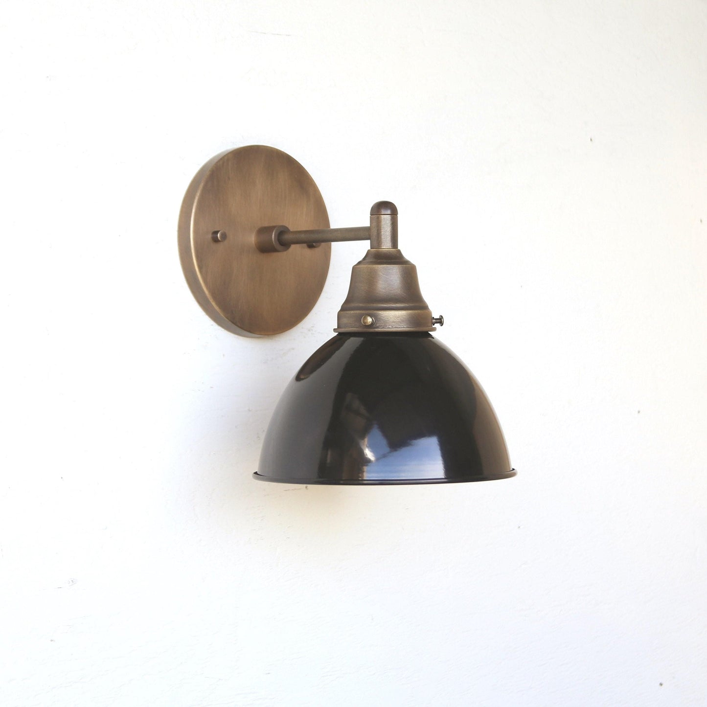 One-Light Enamel Dome Shade Wall Sconce