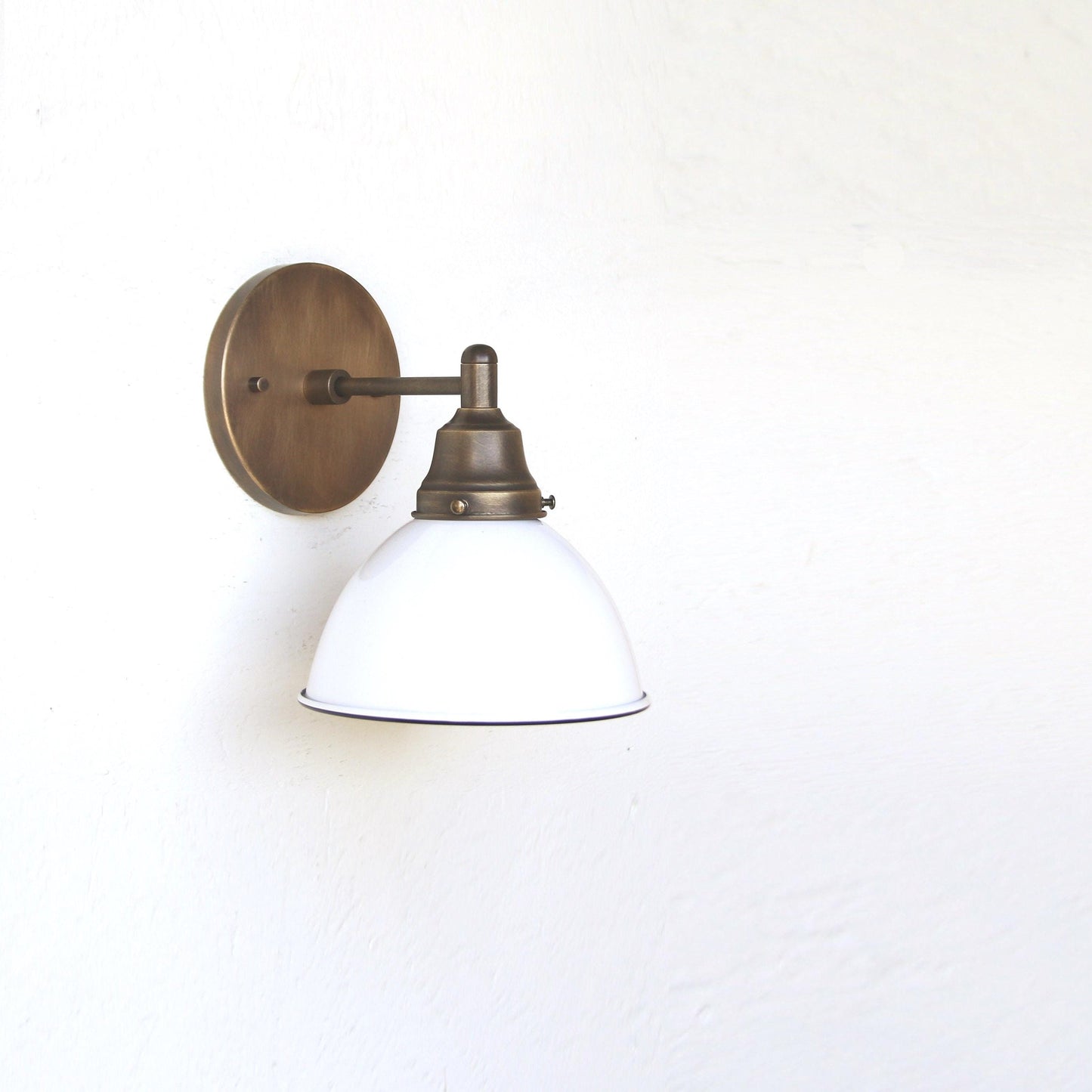 One-Light Enamel Dome Shade Wall Sconce