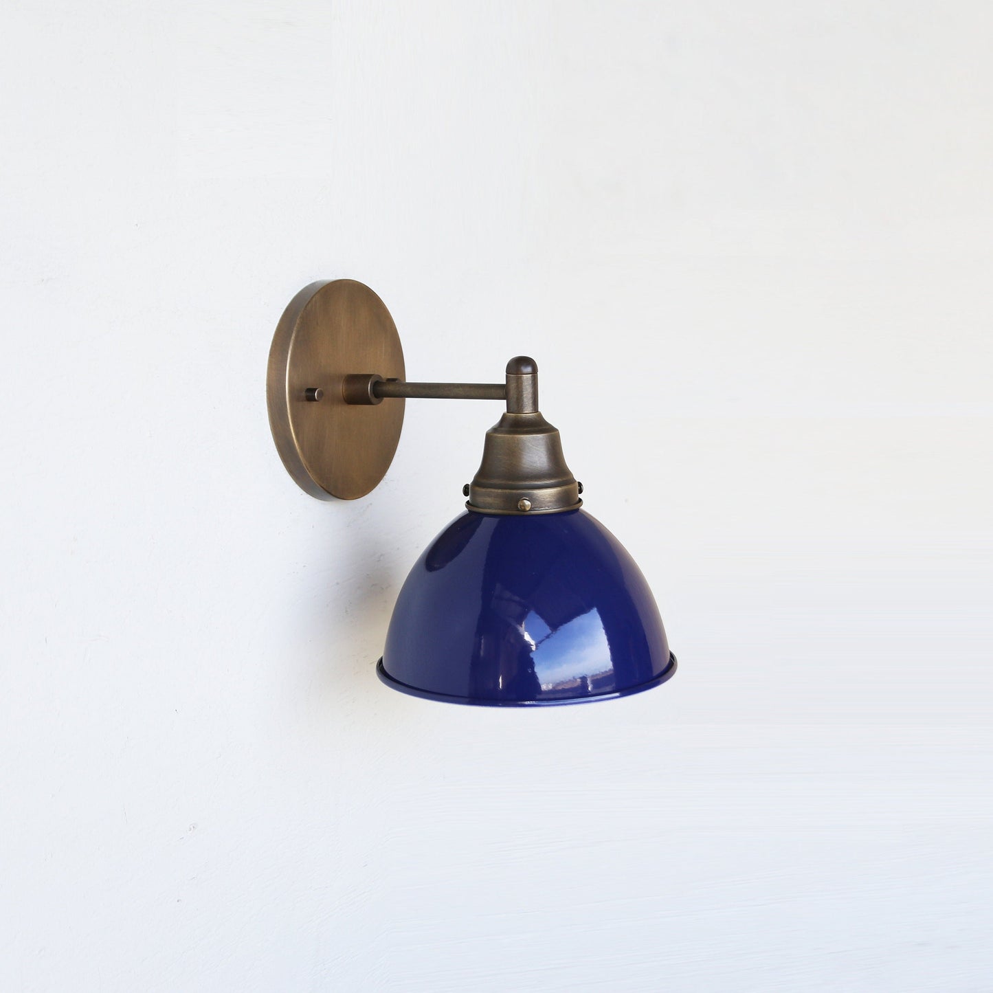 One-Light Enamel Dome Shade Wall Sconce