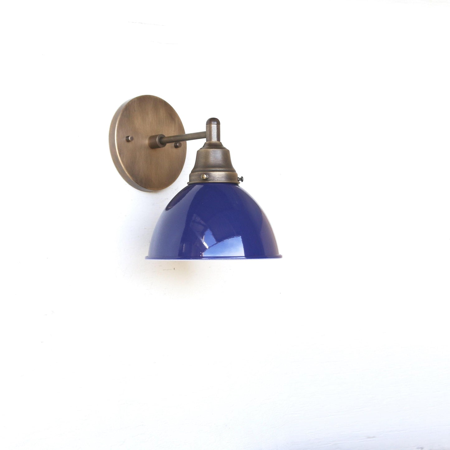 One-Light Enamel Dome Shade Wall Sconce