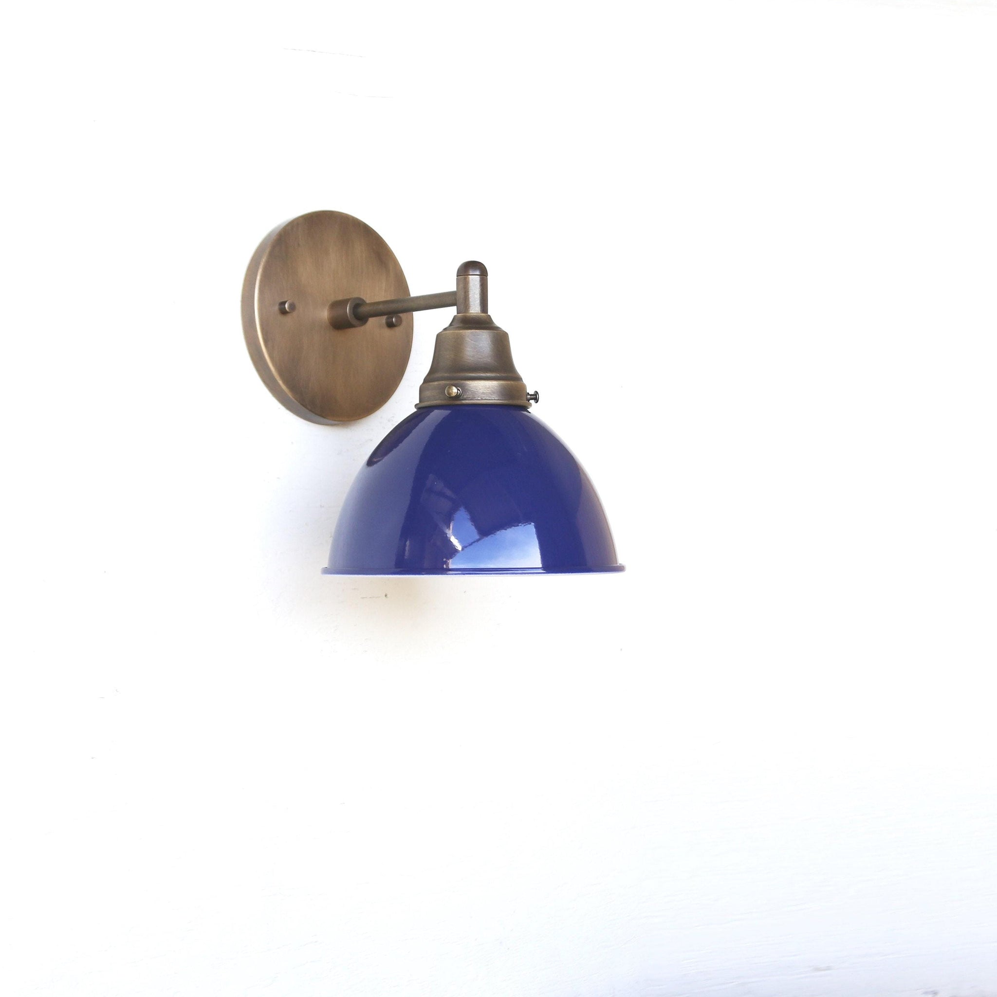 One-Light Enamel Dome Shade Wall Sconce