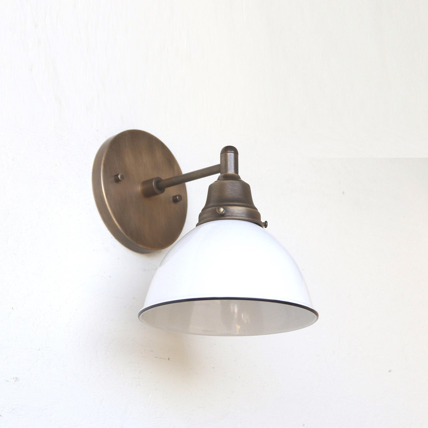 One-Light Enamel Dome Shade Wall Sconce