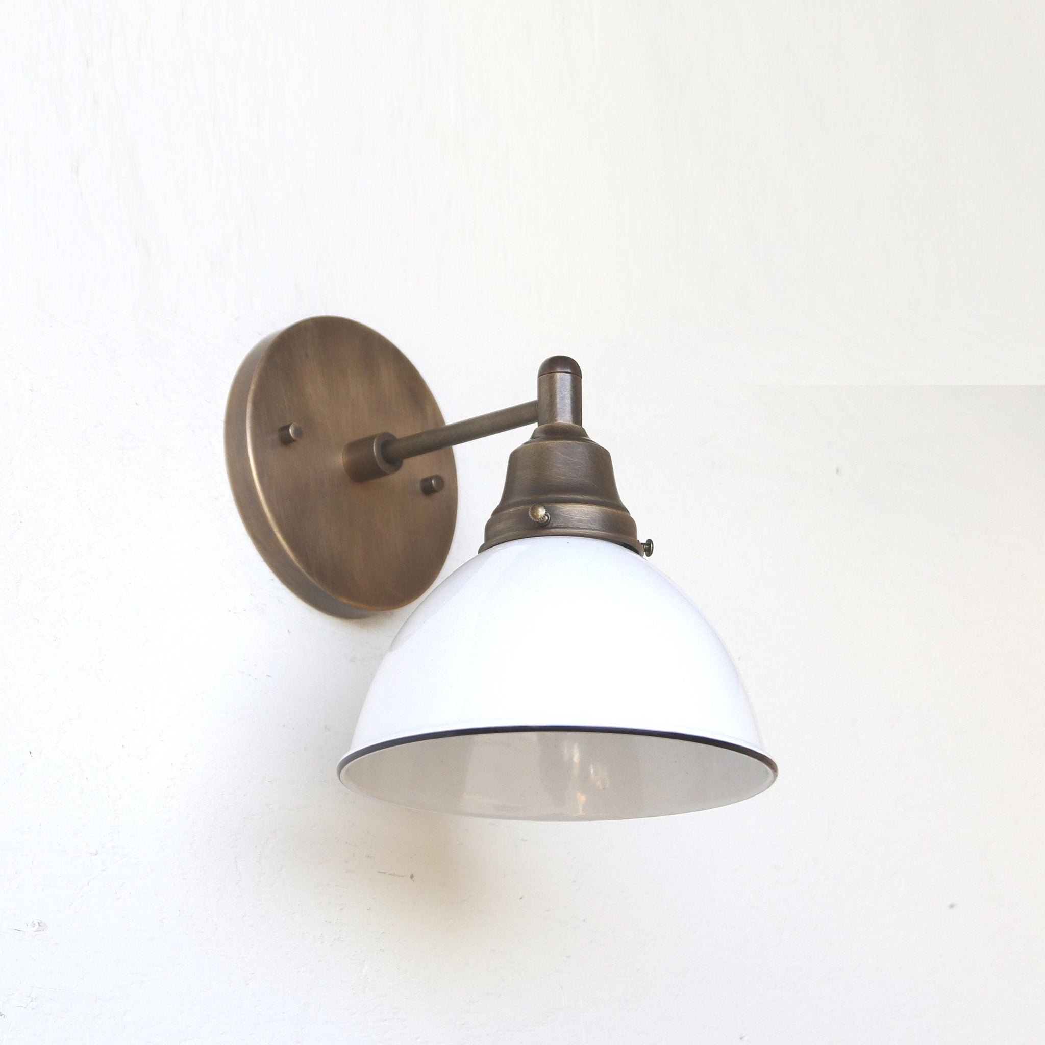 One-Light Enamel Dome Shade Wall Sconce
