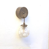 One-Light Etched Floral Glass Globe Wall Sconce