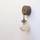 One-Light Etched Floral Glass Globe Wall Sconce