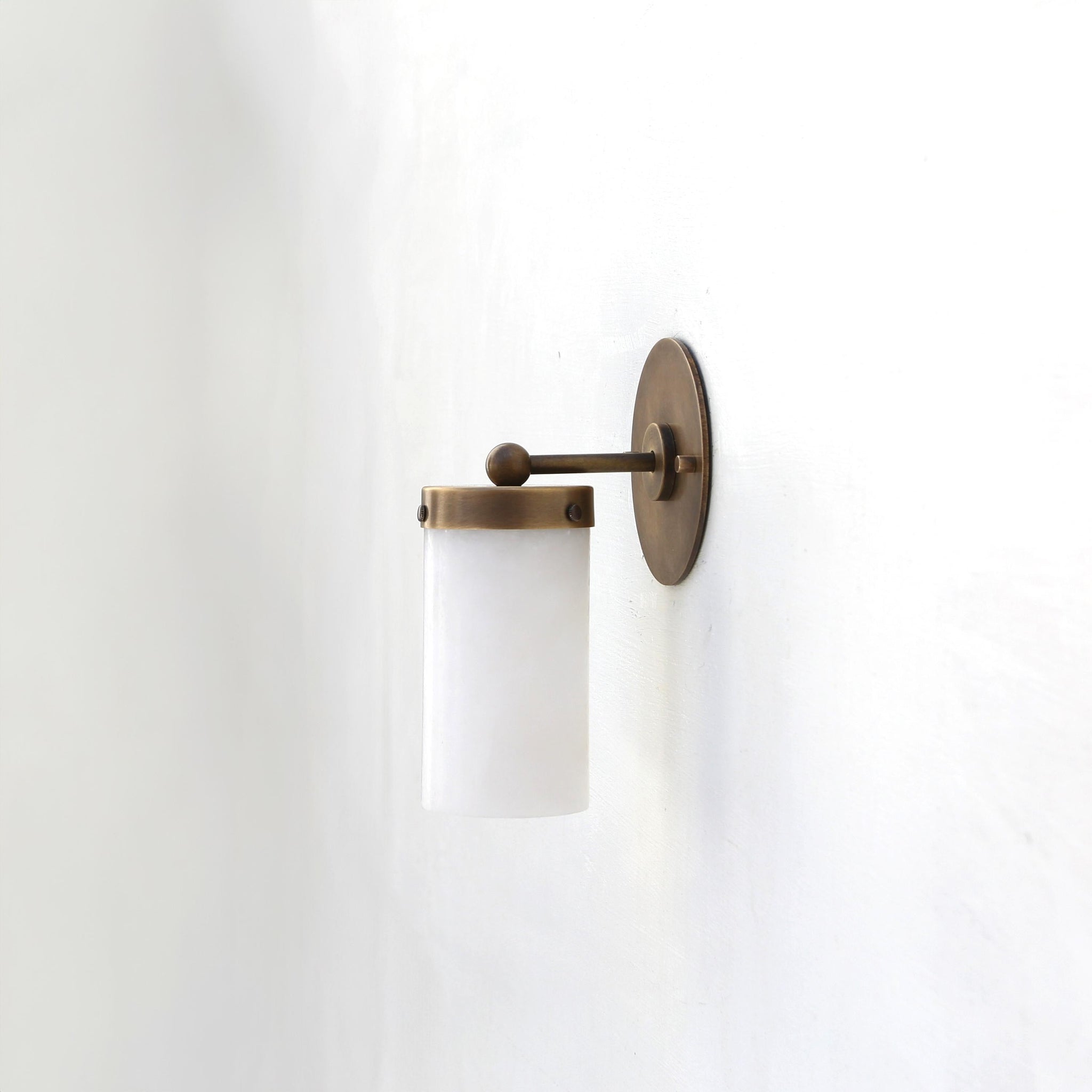 One-Light Flat-Top Opal Glass Cylinder Wall Sconce