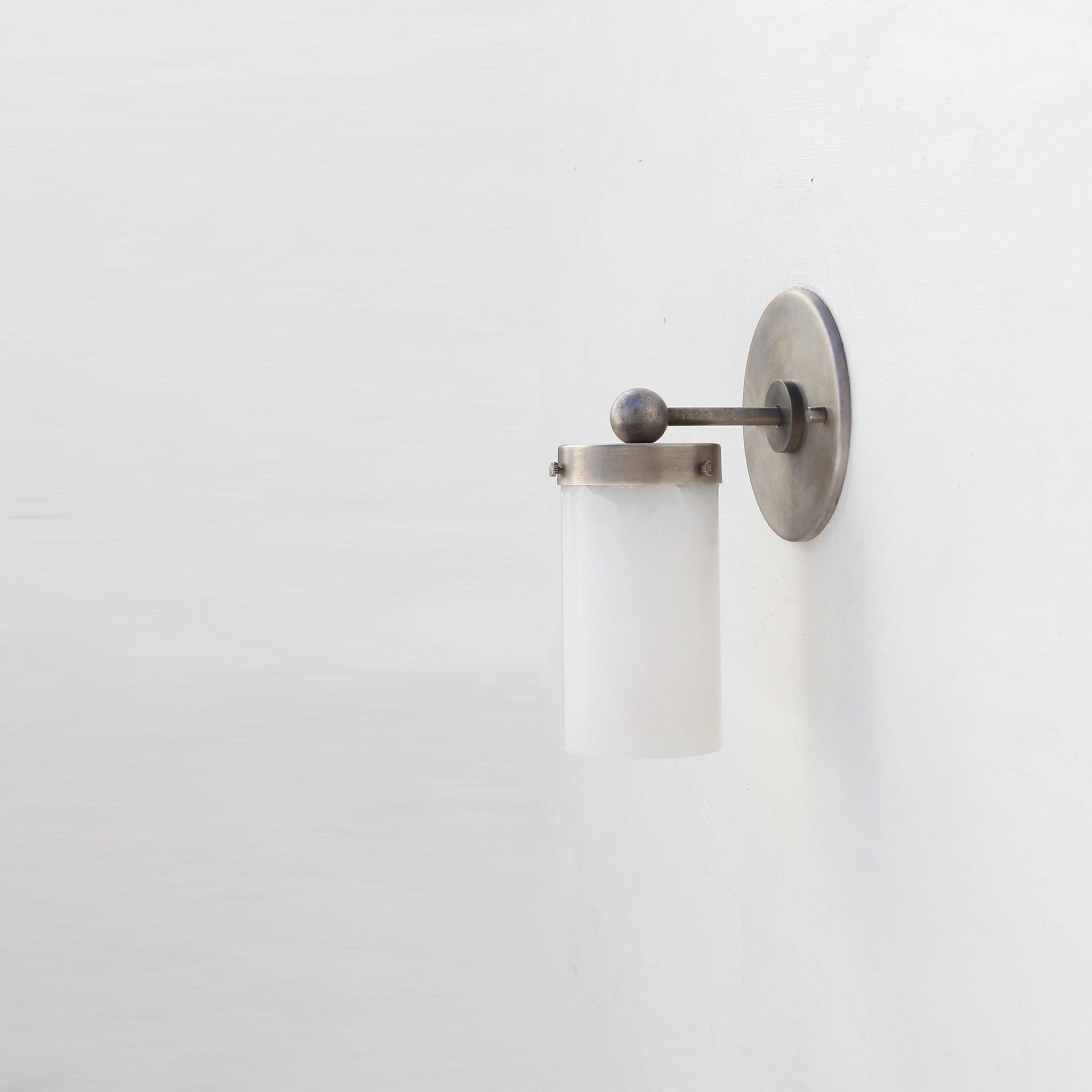 One-Light Flat-Top Opal Glass Cylinder Wall Sconce