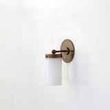 One-Light Flat-Top Opal Glass Cylinder Wall Sconce
