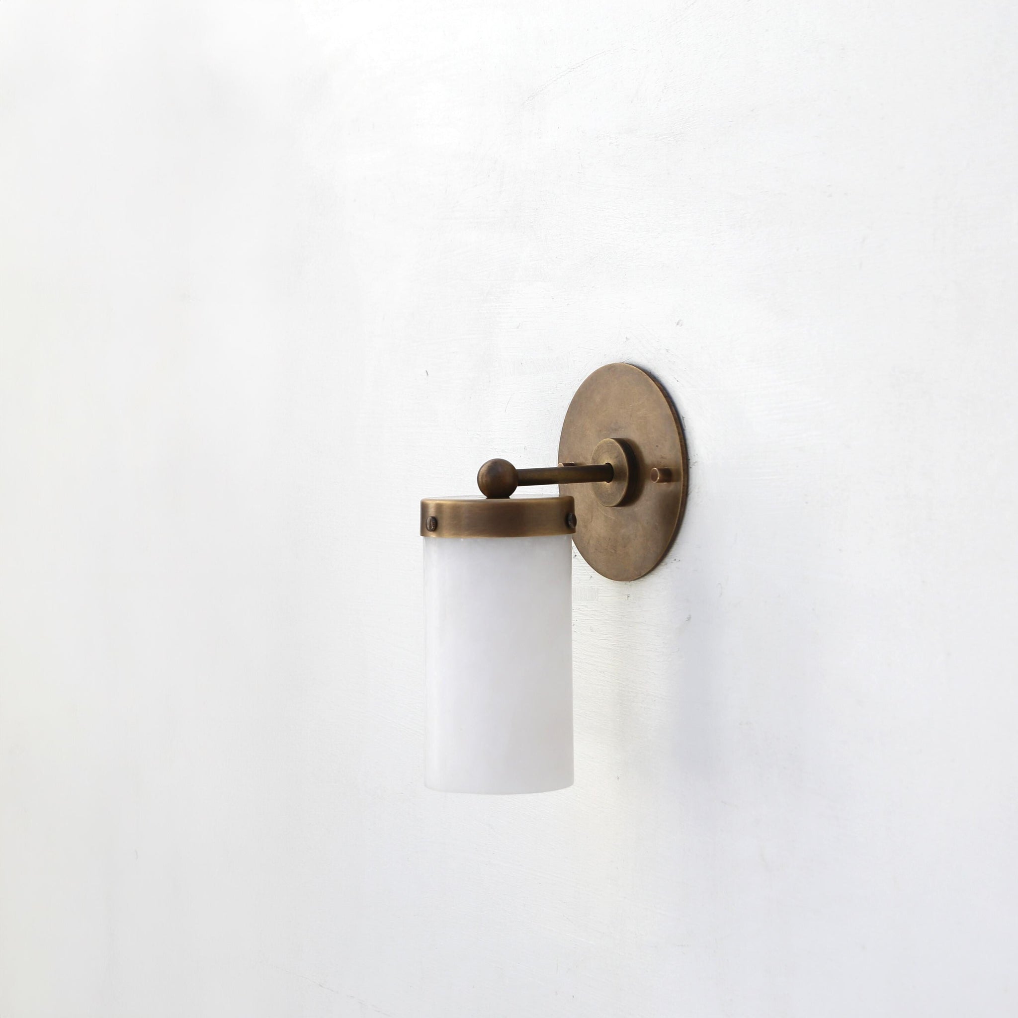 One-Light Flat-Top Opal Glass Cylinder Wall Sconce