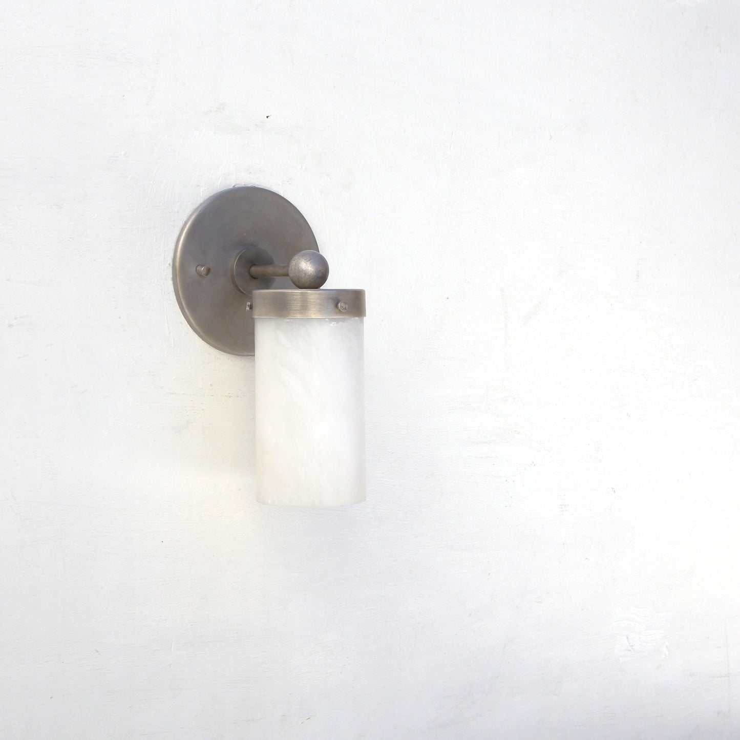 One-Light Flat-Top Opal Glass Cylinder Wall Sconce