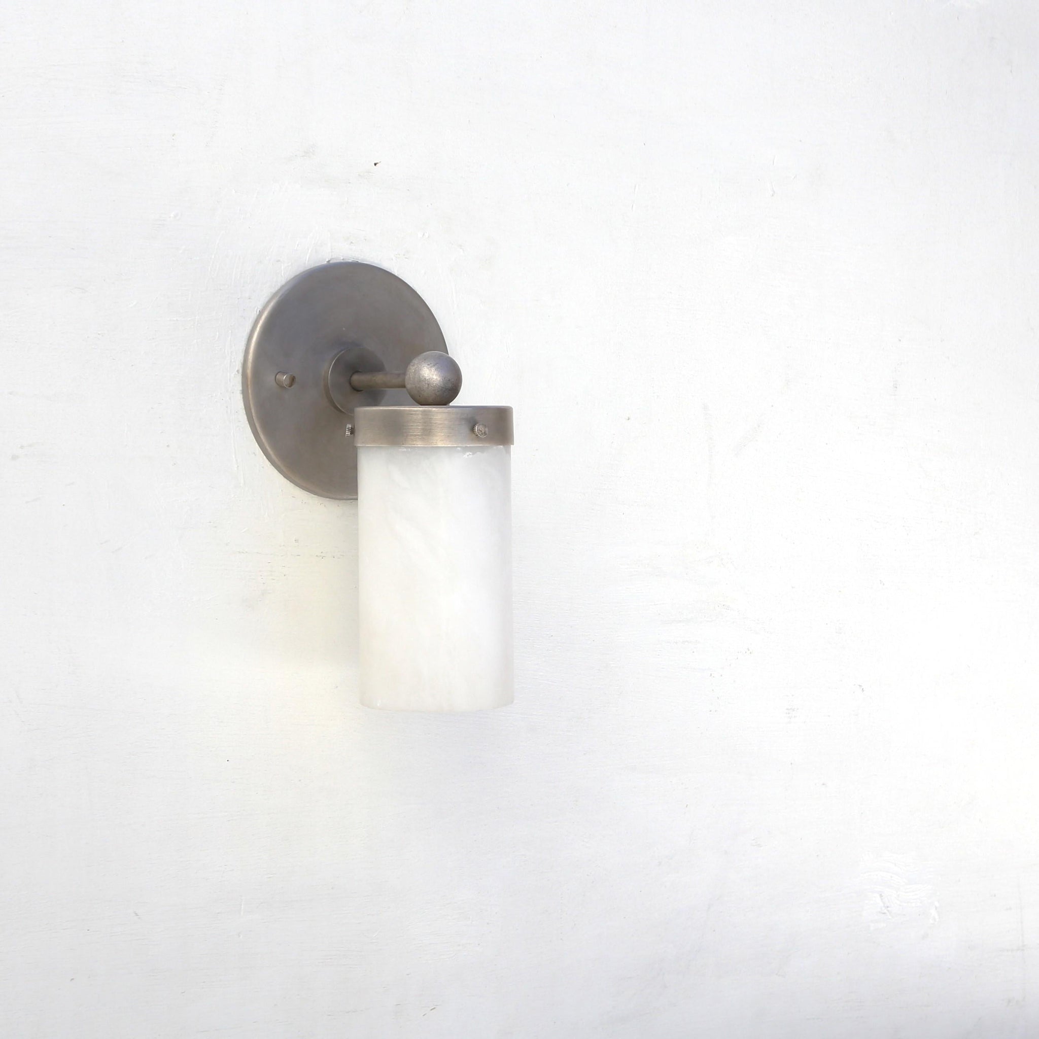 One-Light Flat-Top Opal Glass Cylinder Wall Sconce