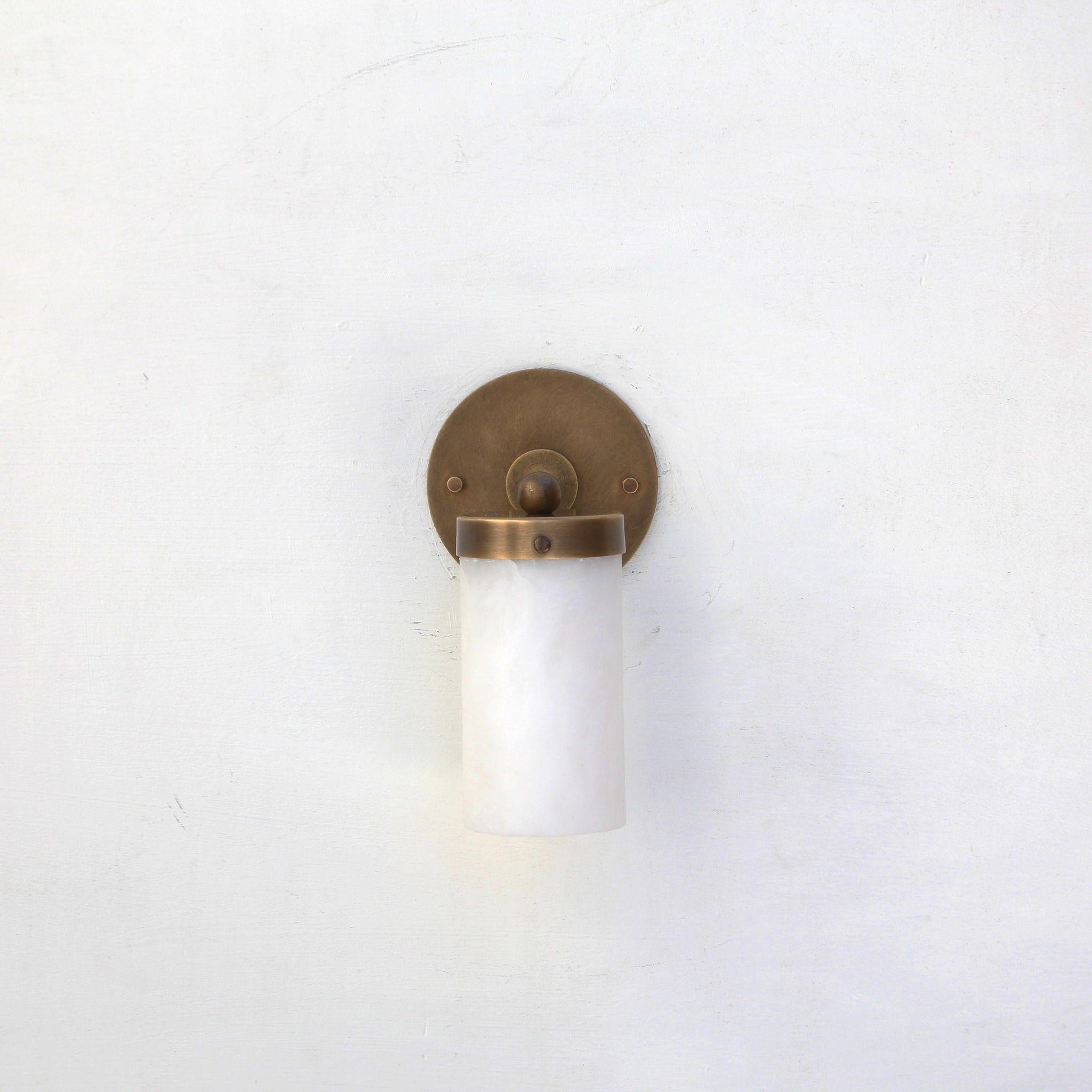 One-Light Flat-Top Opal Glass Cylinder Wall Sconce