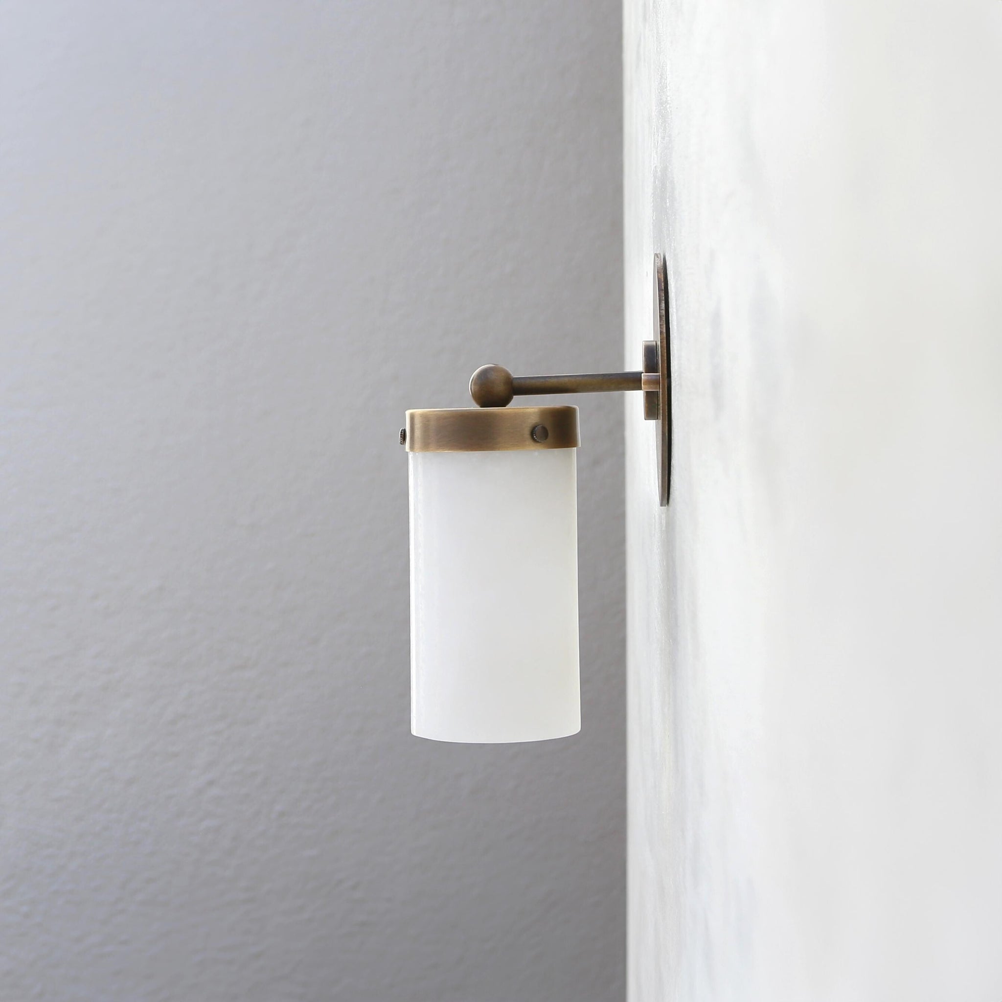 One-Light Flat-Top Opal Glass Cylinder Wall Sconce