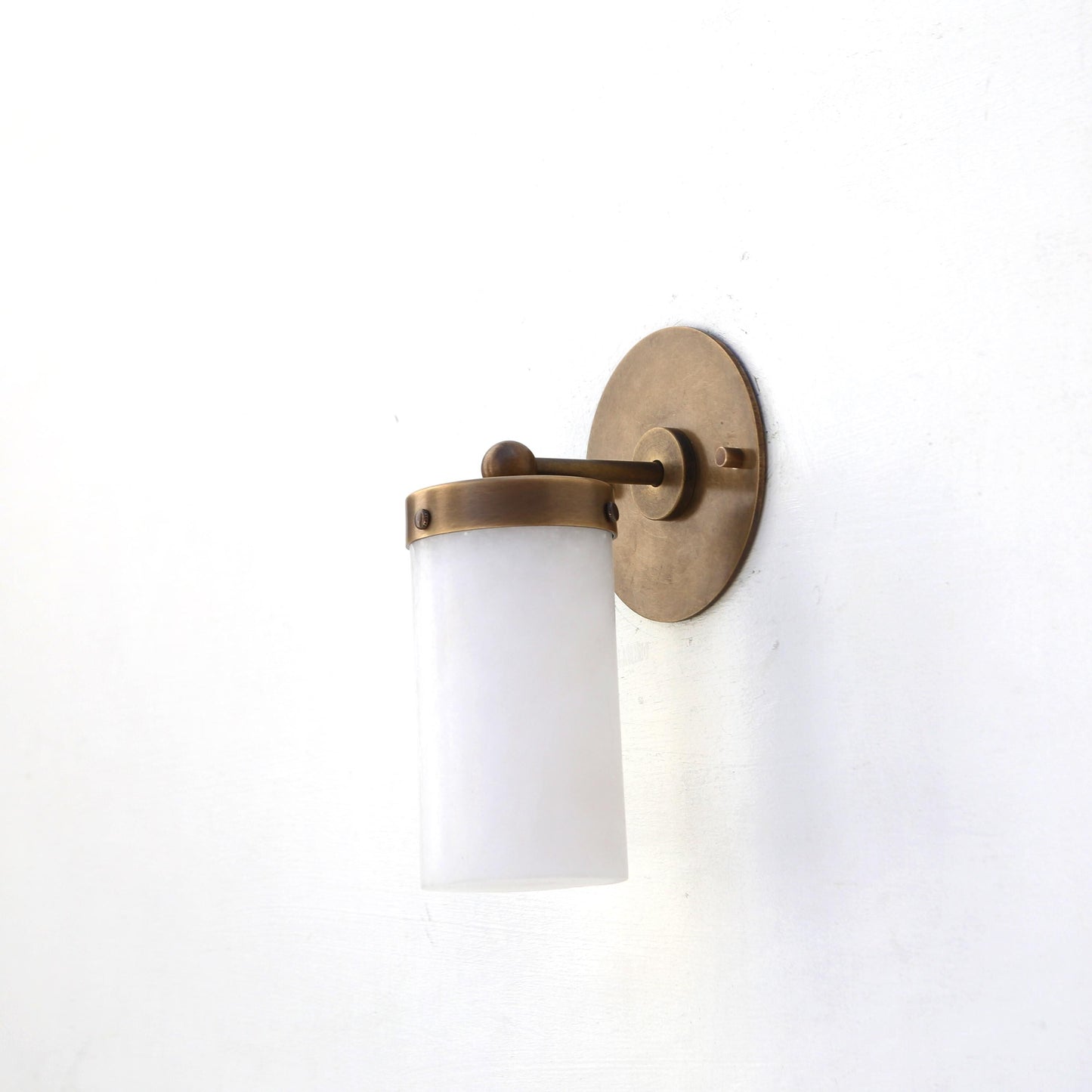 One-Light Flat-Top Opal Glass Cylinder Wall Sconce