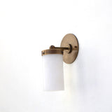 One-Light Flat-Top Opal Glass Cylinder Wall Sconce