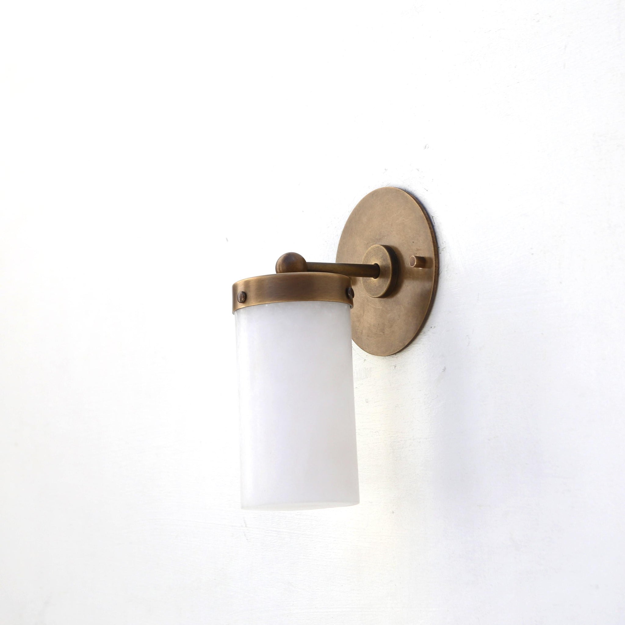 One-Light Flat-Top Opal Glass Cylinder Wall Sconce