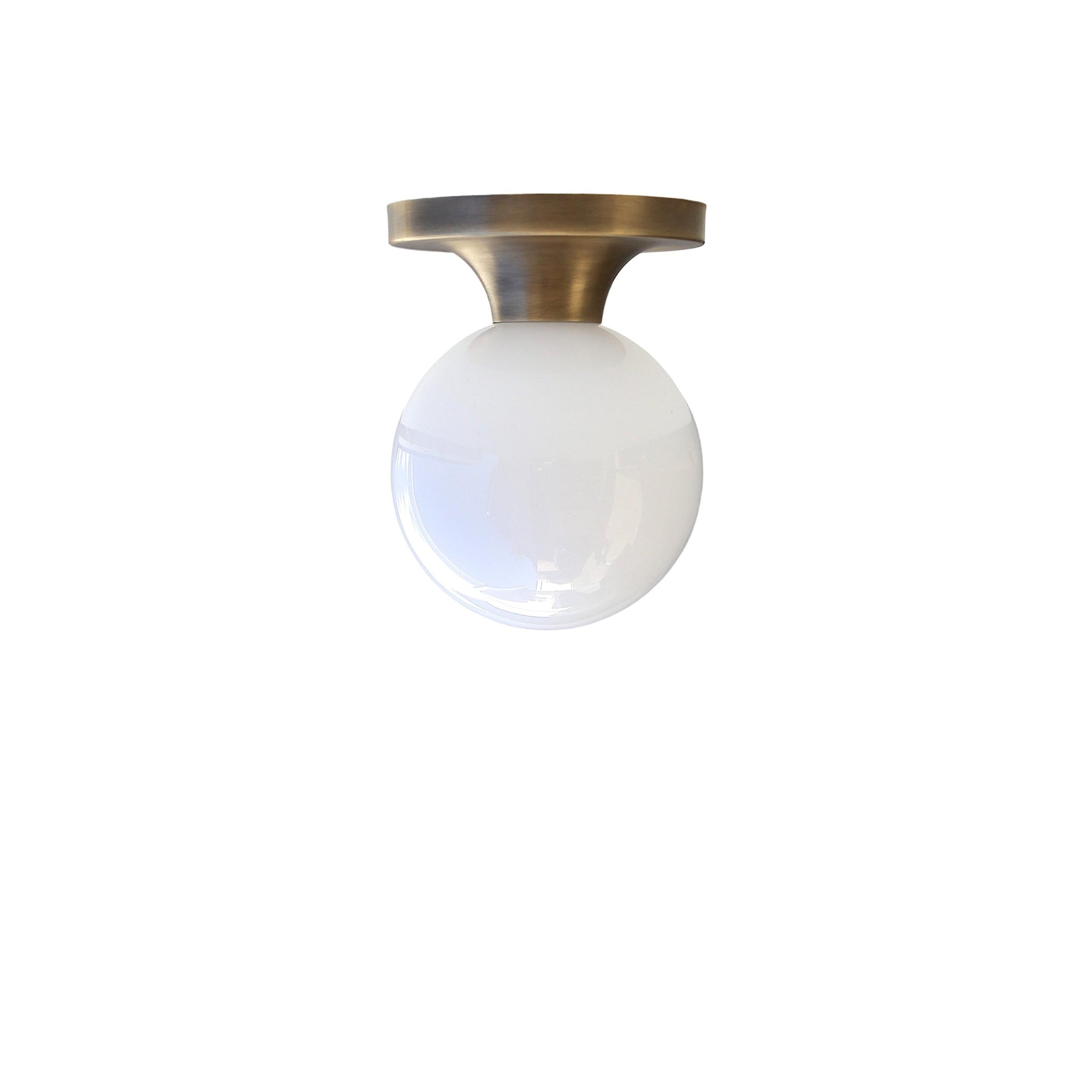 One-Light Globe Flush Mount Ceiling Light with 6-Inch Opal Shade
